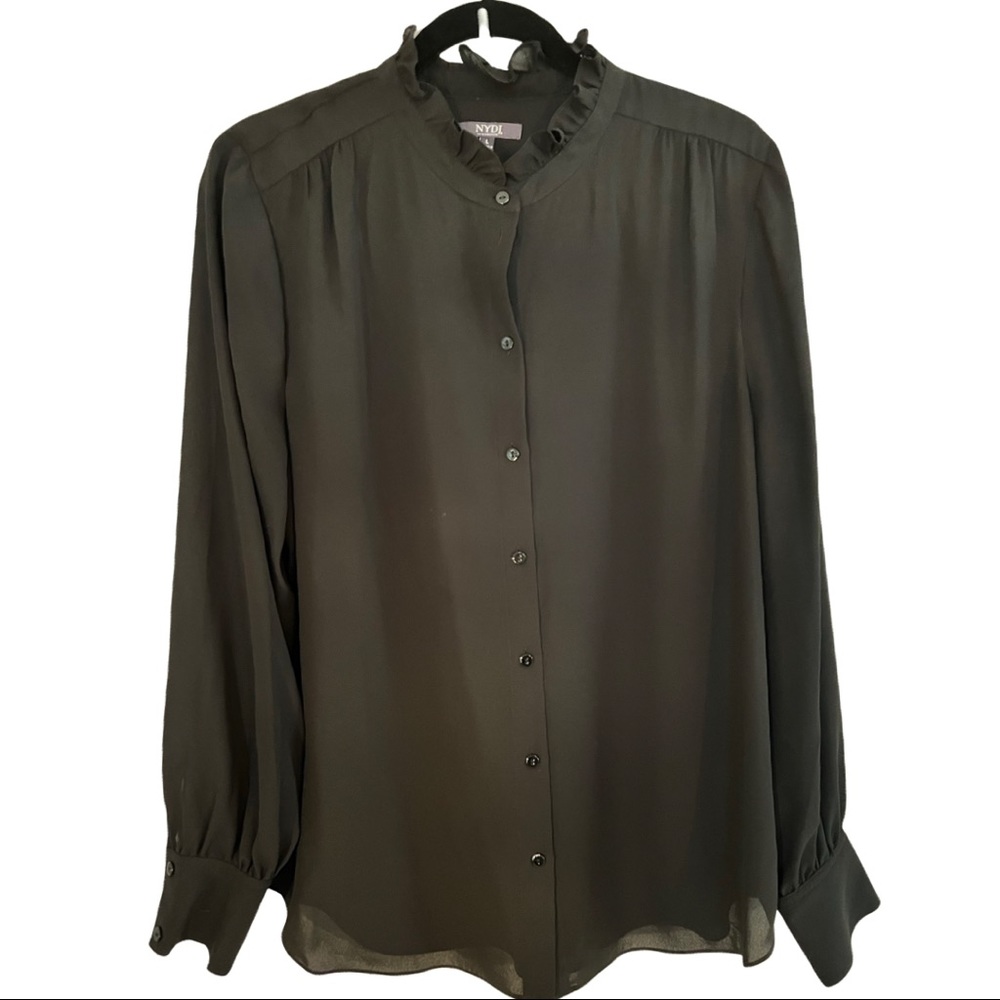 NYDJ Ruffled Collar Blouse